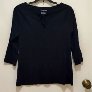 Talbots Top Pullover Eyelet Sleeve Detail Top, Navy Blue Small Petite Never worn